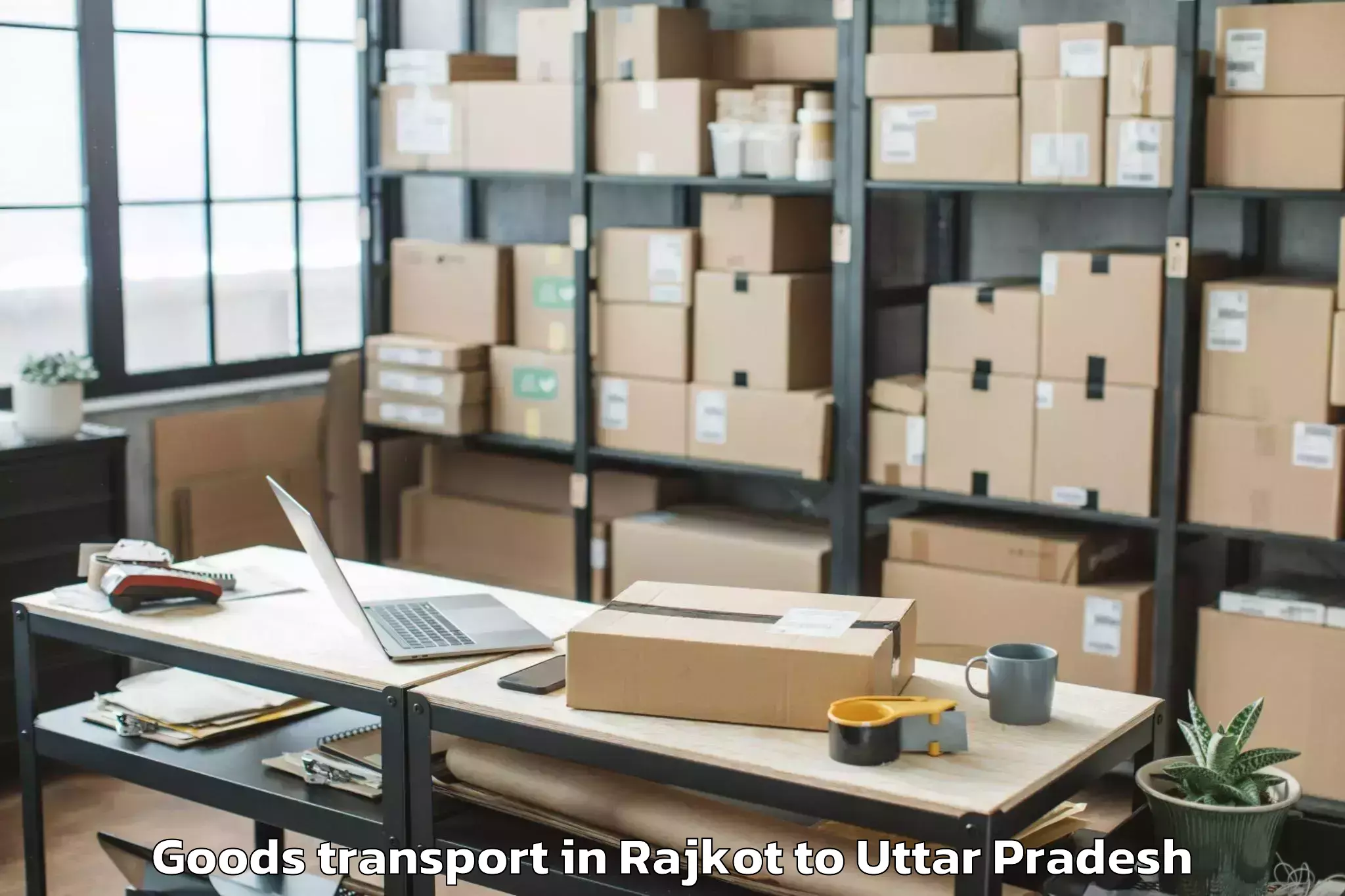 Rajkot to Muhammadabad Gohna Goods Transport